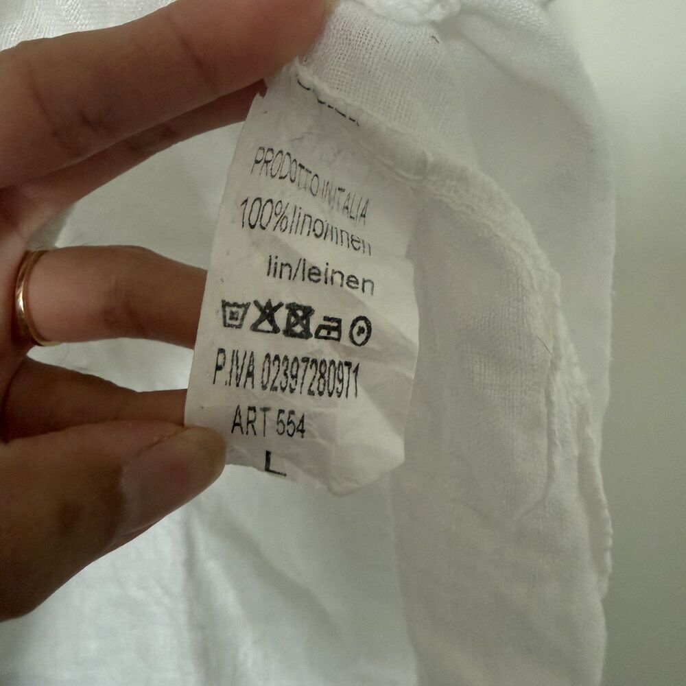 Gigi Moda 100% linen white tank top summer spring Large - Picture 8 of 15